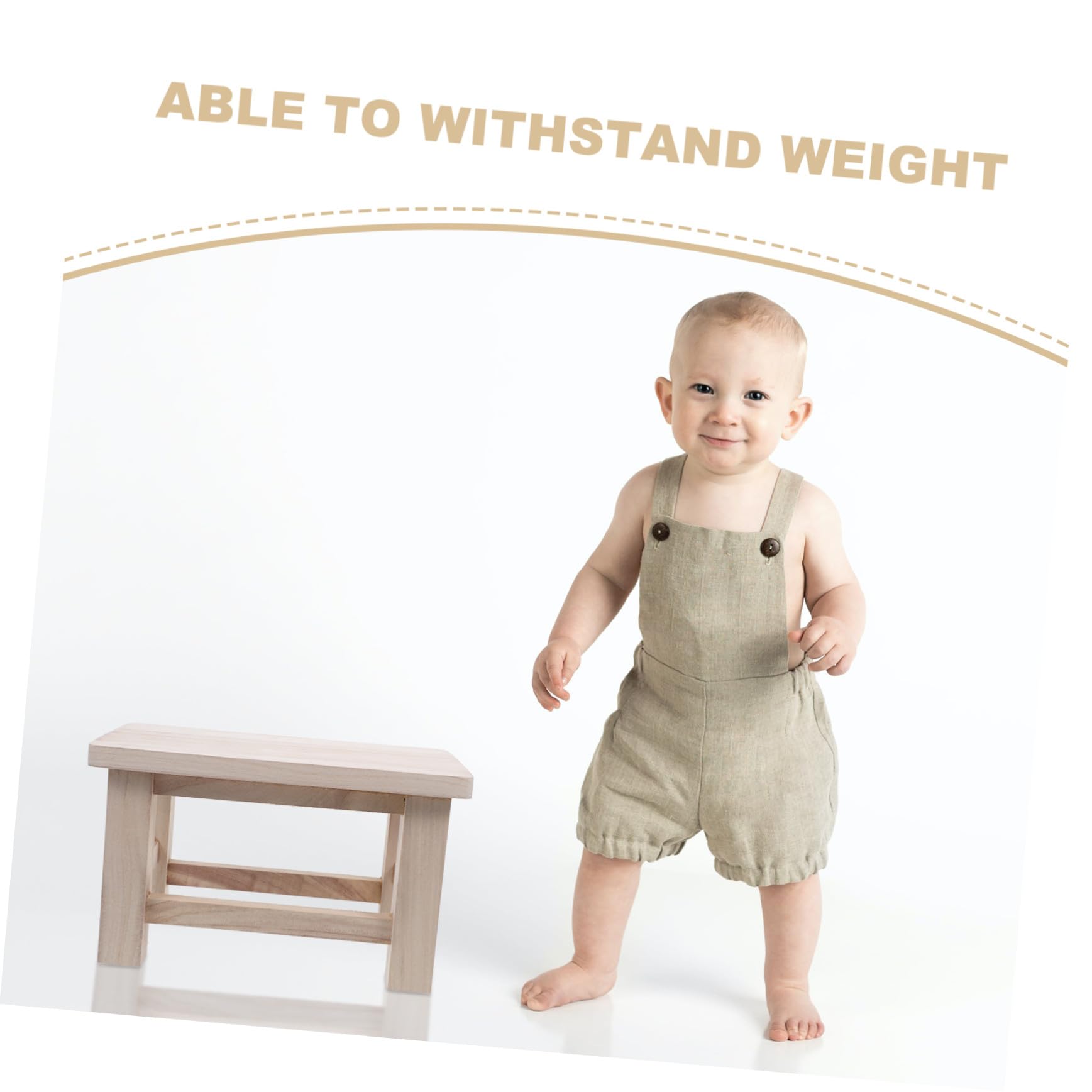 Yardenfun Taburete de Madera Natural para Niños, Ligero y Compacto, Adecuado para Cambiar Zapatos Hogar, Diseño Pequeño y Funcional Patas de Madera Resistentes