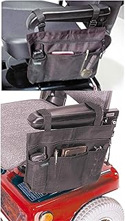 Bolsa lateral para silla de ruedas, bolsa para brazo de scooter, organizador de bolsa para reposabrazos de manos libres, accesorios de almacenamiento para scooter, manuales o eléctricas.