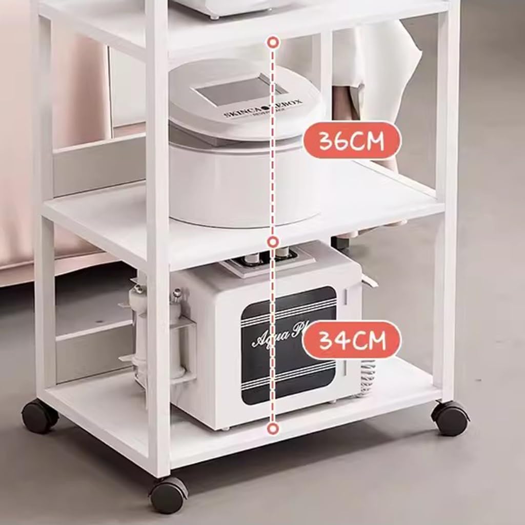 COYEUX Chariot d'esthétique, Chariot Roulant à 3 Niveaux, avec roulettes silencieuses pivotantes à 360° et 3 étagères, Charge maximale de 90 kg, pour Salon