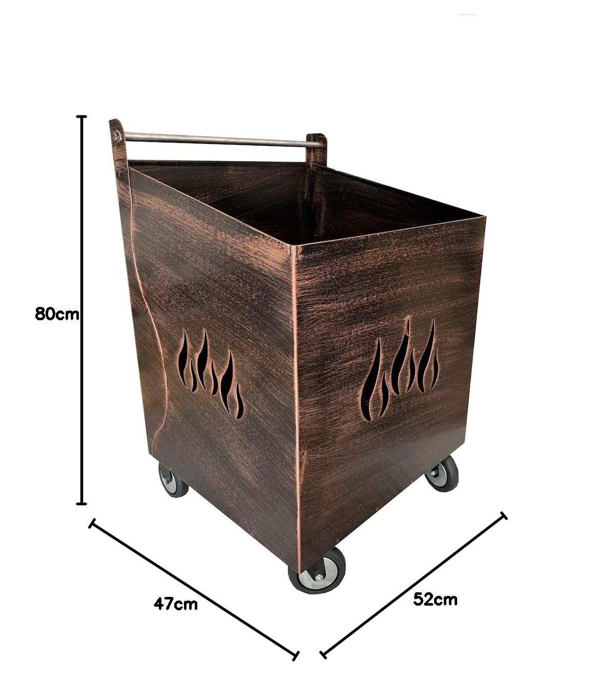 Porta Legna Per Interni Porta Pellet Con Ruote In Acciaio Nero Per Camino Stufa Da Interno Portalegna Da Interno - Foto 4