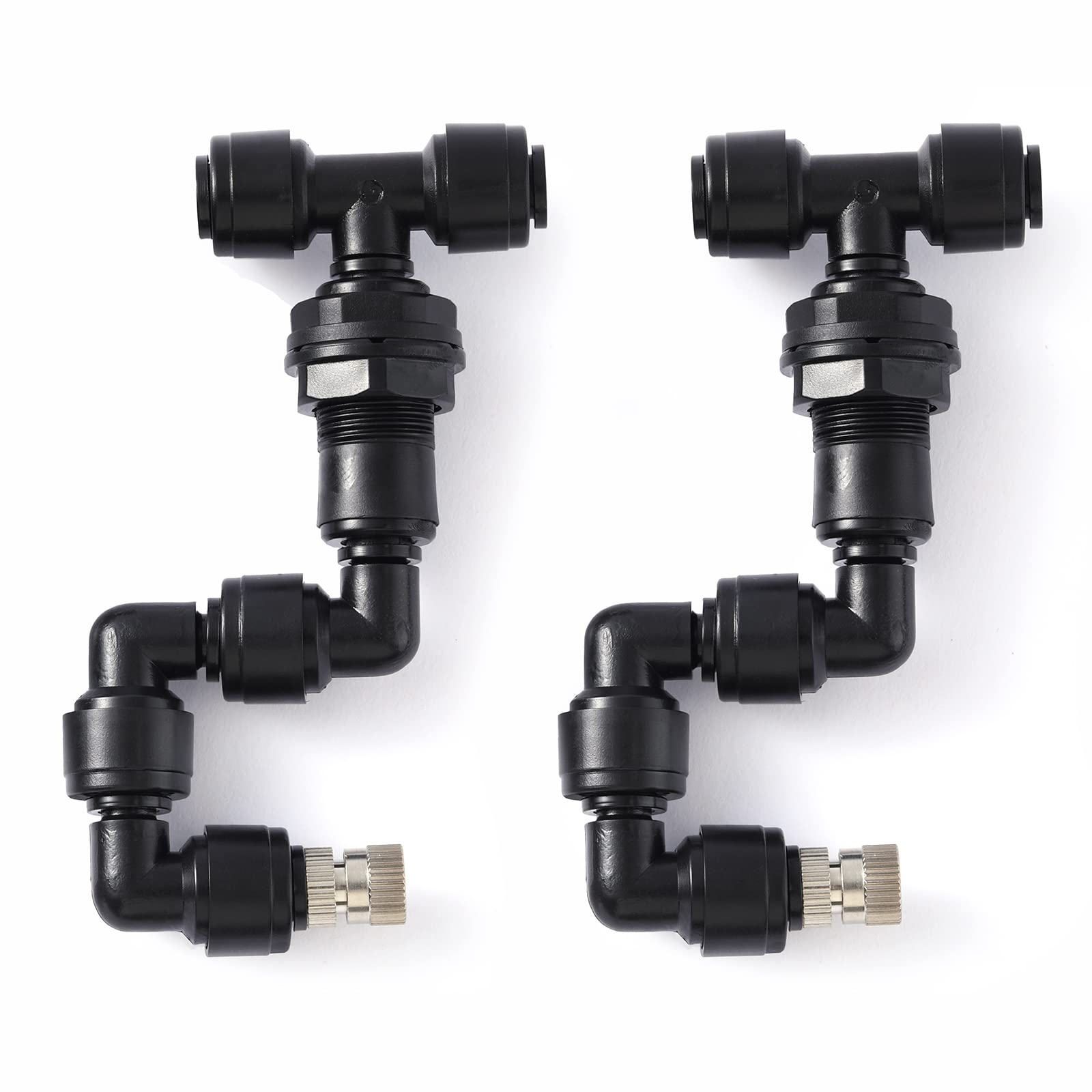Reptile Misting Spray Nozzle for Rainforest Tank Pet Cooling Adjustable Reptile Nozzle Fogger Mist Sprinkler for Full Water Coverage, Replacement Micro Spray Nozzles, 2PCS