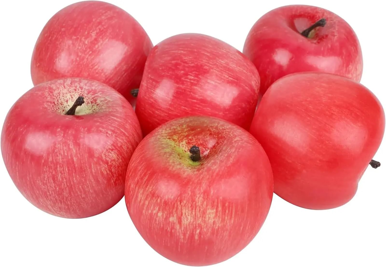 DYYEUAVT Fake Fruit Artificial Apples Set Of 6 Fruit Lifelike Faux Realistic Decorations For Kitchen Party Props Home Decor(Red 1)