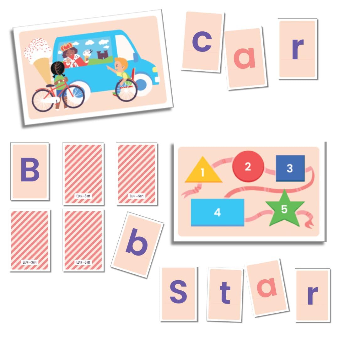 Elsa & Sam ABC Alphabet Game - Early Letter Learning Cards - Fun Educational Toys for Ages 4+ Year Old Kids - A to Z Letters for Literacy Reading Phonics & Word Skills - Memory Matching for Children