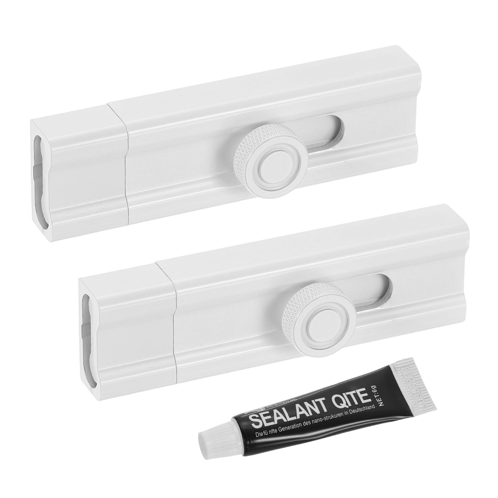sourcing map 2Pcs Slide Lock, 4 Inch Adhesive Security Barrel Slide Bolt Latch, Aluminum Alloy Sliding Bolt Locks for Flush or Recessed Doors, Screen, Window, Patio Doors, White