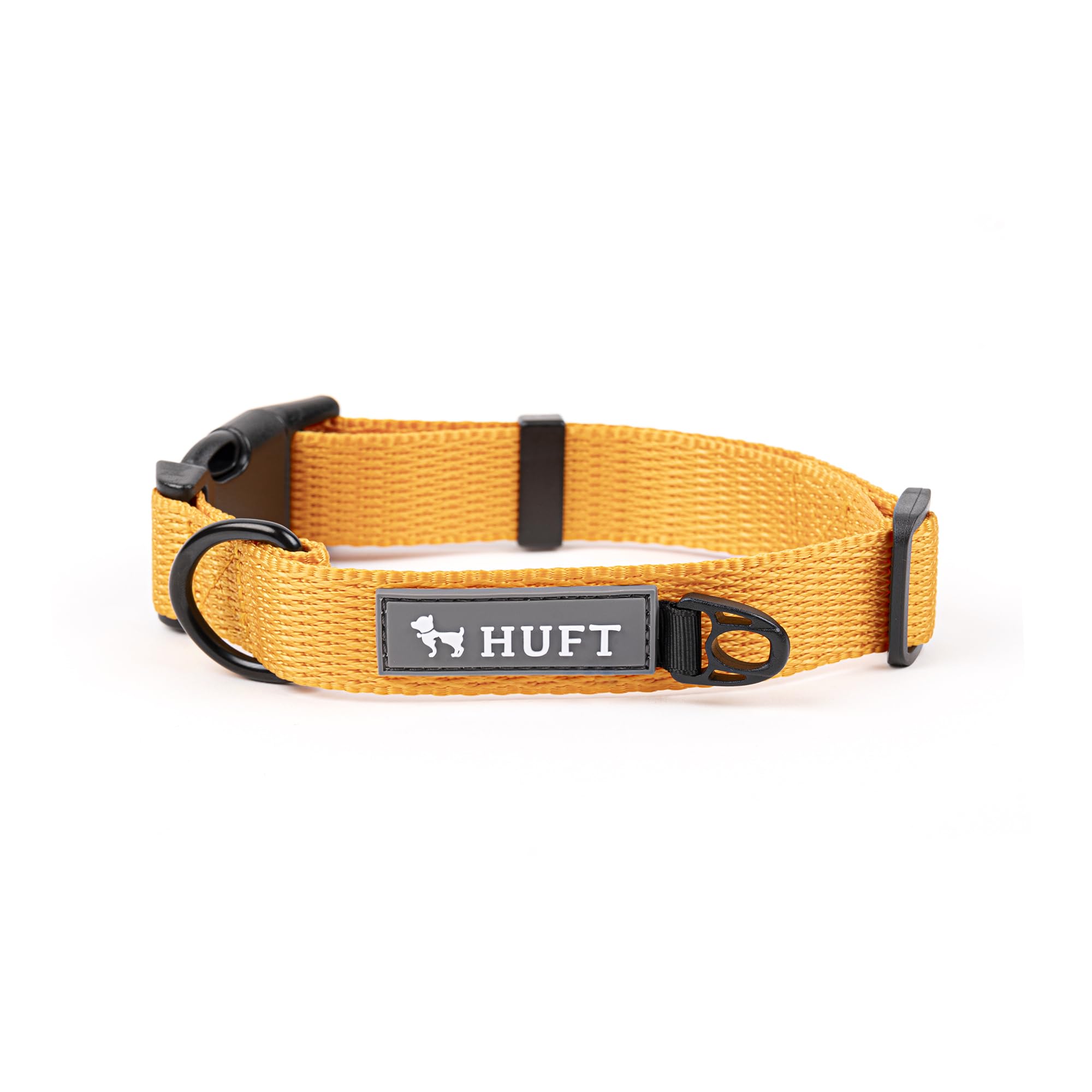 Heads Up For Tails HUFT Basics Dog Collar-Yellow (L)|Adjustable Dog Neck Collar for Small,Medium,and Large Dogs|Durable Dog Belt,Puppy Collar,and Leash-Compatible Design for All Breeds,69 x3 cm