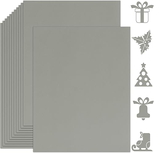 25 hojas de papel de cartulina gris de 8.5 x 11 pulgadas, papel grueso de 92 libras para álbumes de recortes, invitaciones, impresión y tarjetas de
