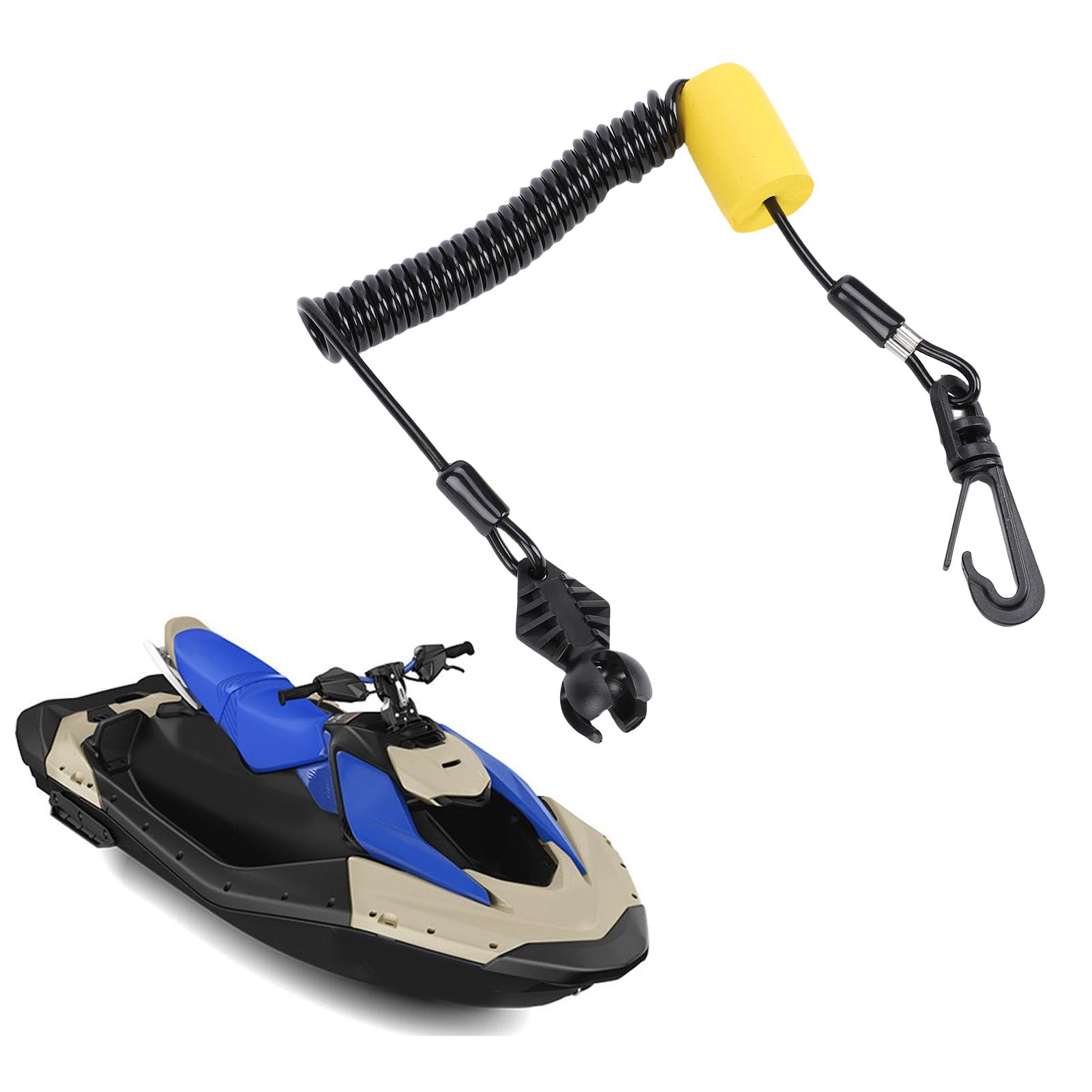 Qcwwy Chiave con Cordino di Sicurezza per 900, Cavo a Spirale con Portachiavi per Moto d'Acqua e