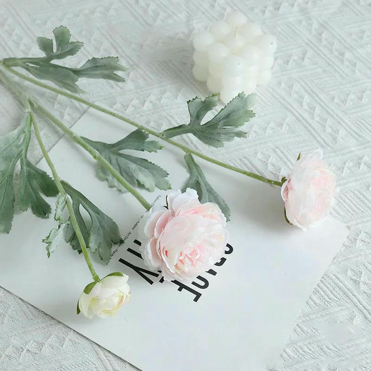 Fiori Artificiali, 5 Pezzi di Fiori Artificiali a 3 Teste, Bouquet di peonie finte Artificiali, Bouquet di peonie Faxus, Bouquet da Sposa for Feste, Decorazioni for la casa(Pink)