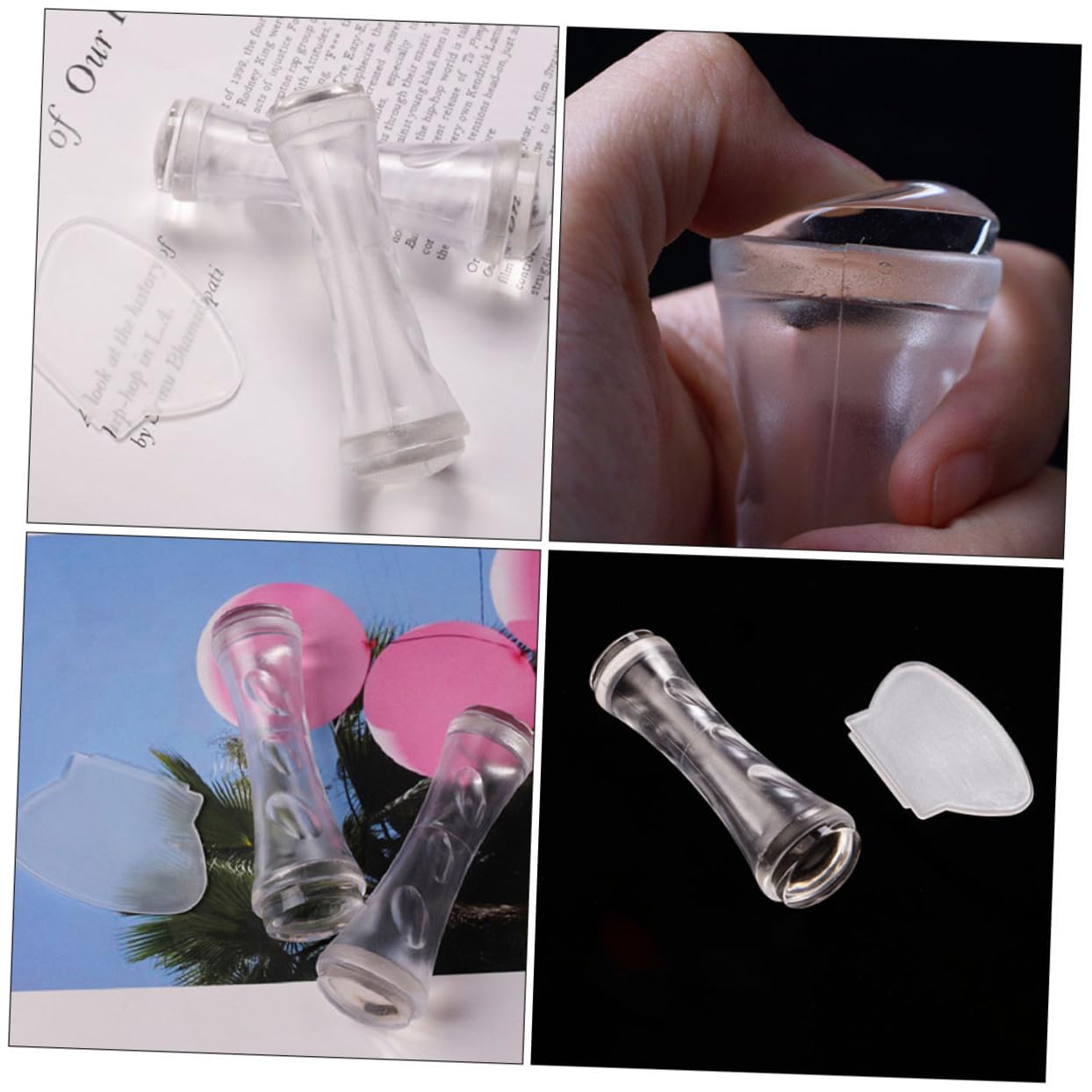 FRCOLOR 8 Piezas Sello De Doble Cabeza De Arte De Uñas Claridad Estampador De Uñas De Bricolaje Kit De Estampado De Uñas Kits De Bricolaje Simple Suministros De Uñas Gel De Sílice