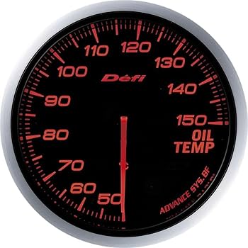 defi 油温水温ターボ計　赤 Defi Racer Gauge N2プラス 52Φ（レッド） 温度計×2（油温計