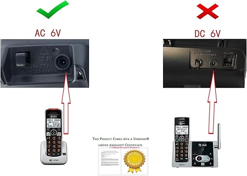 Miniatura 2 de UpBright Adaptador de CACA de 6 VCA para teléfono extra compatible con AT&T VTech CS6229 CS6229-1 CS6229-2 CS6429 CS6429-3 CS6429-4 CS6409 DECT 6.0