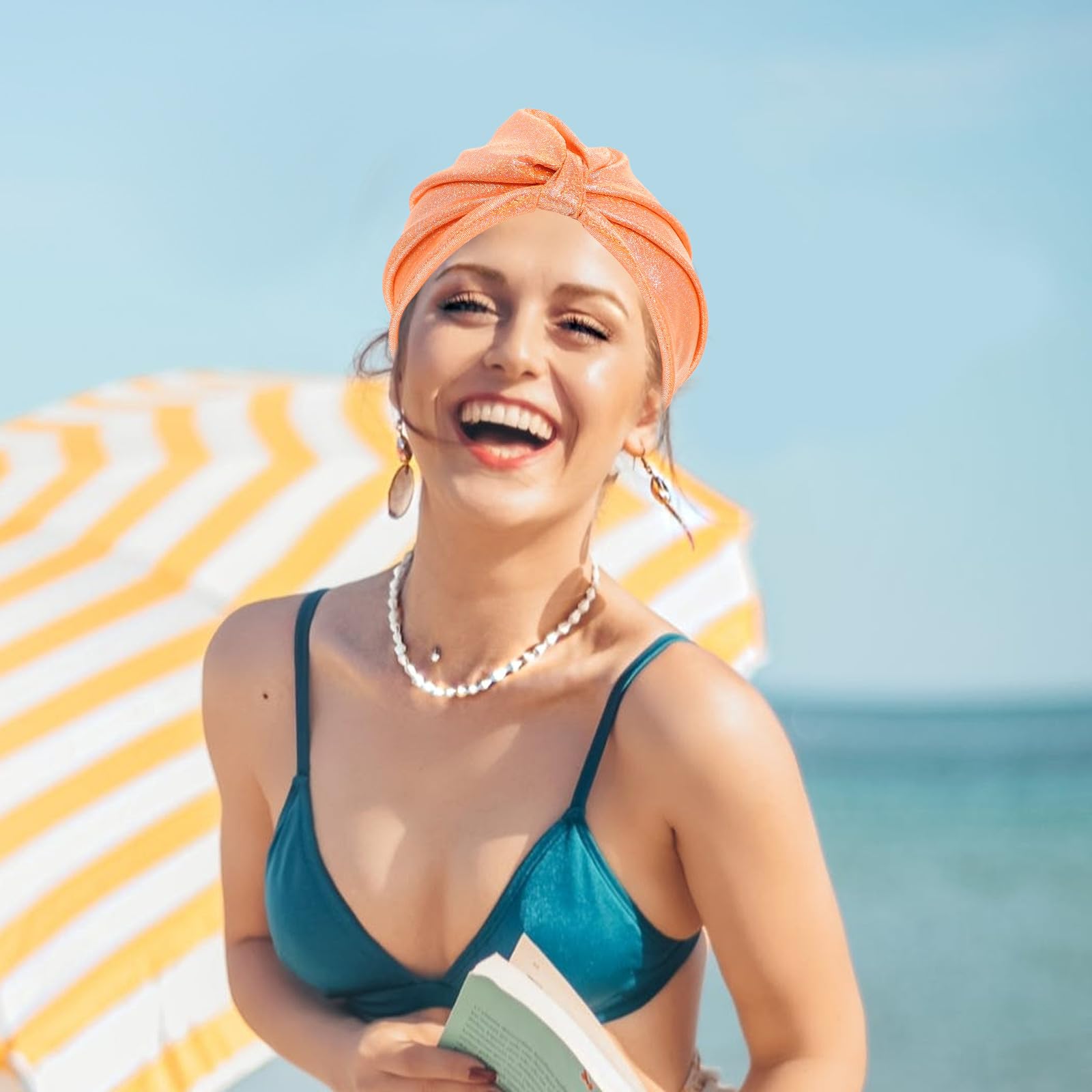 Cuffia da Nuoto Donna Elasticizzata in Nylon Leggera e Antipiega Protezione Capelli Confortevole per Bagno e Piscina