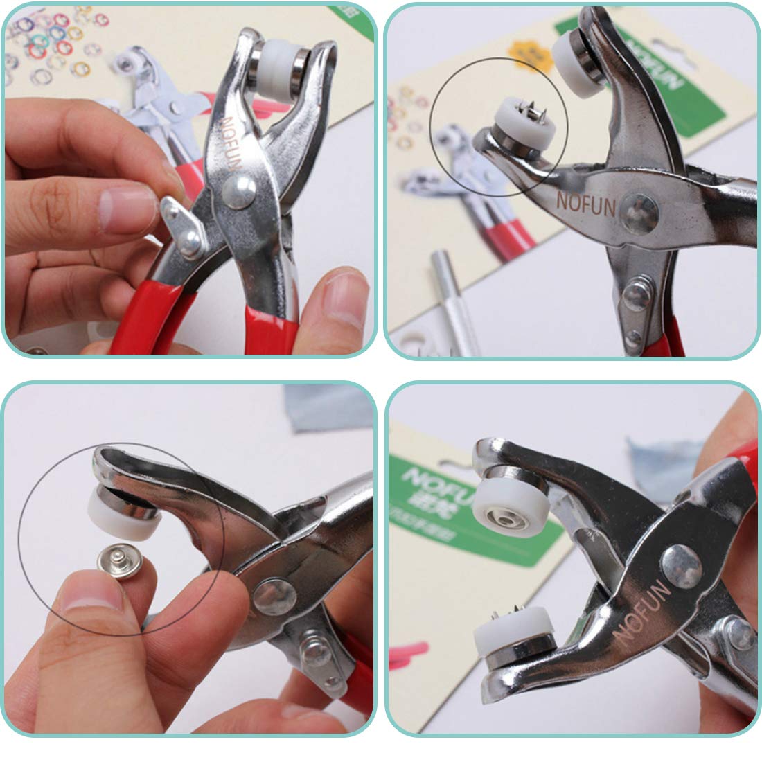 A'sTool Juego de 200 alicates de metal American Hook Snap Buttons de 10 colores