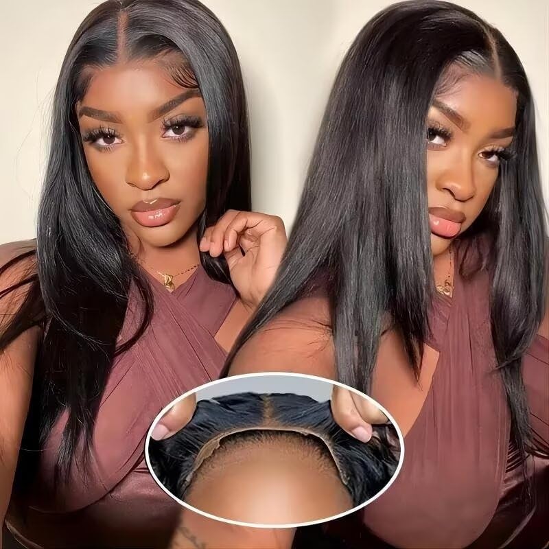Straight Upart wig human hair