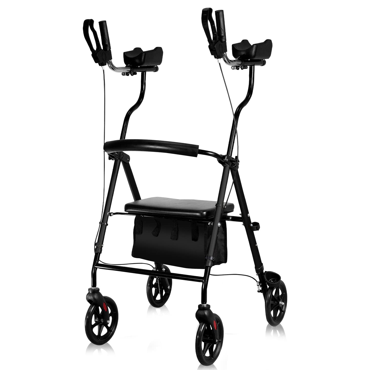 iooHug Upright Rollator Walker, Stand Up Walkers for Seniors Back Erect