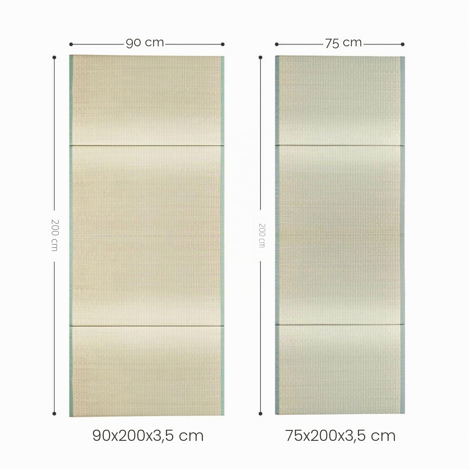 Tatami Giapponese,Erba Naturale Benefica per Spalle E Schiena,Materassino Pieghevole,Adatto per La Meditazione Del Sonno,Lo Yoga E La Pratica Zen,Letto Singolo Pieghevole (Size:90x200x3.5cm)