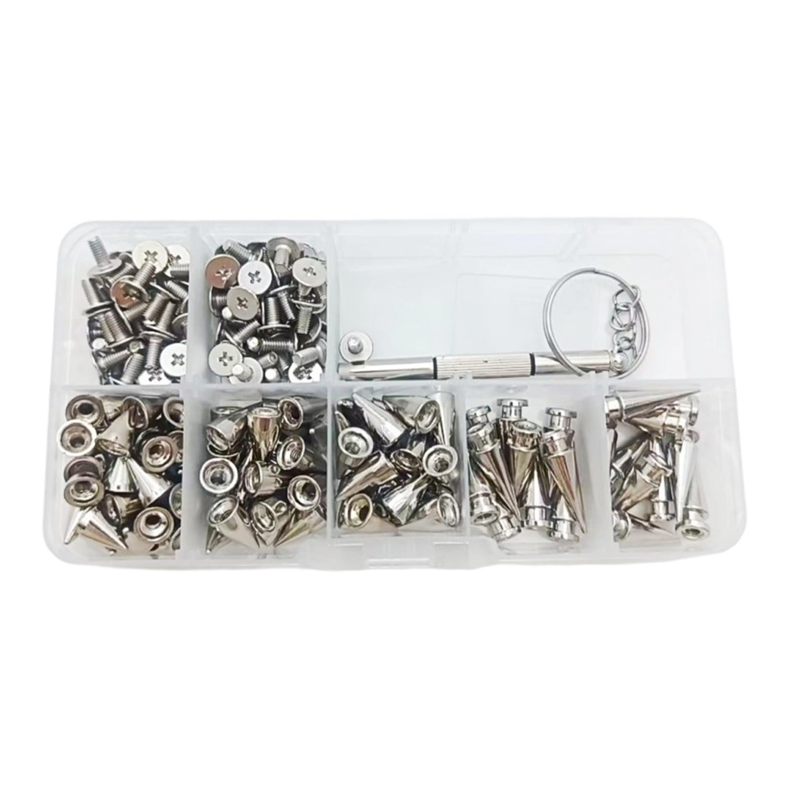 Rgybao 201Pcs Metal Punk Spikes Rivets Leather Studs For Clothes Coat Shoes Bag Belt Hat Decoration Accessories Punk Studs Set