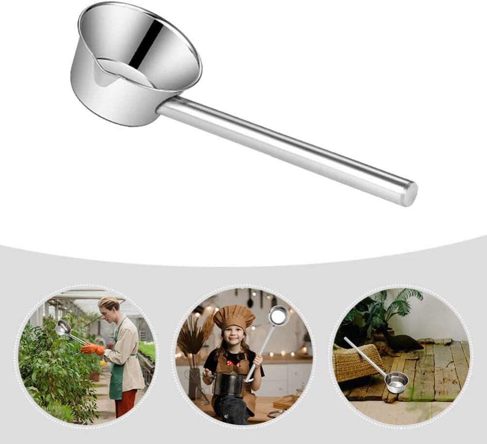 MAGICLULU Extended Handle Water Scoop 18.11 Inch Stainless Steel Kitchen Ladle for Watering Gardening and Soup Serving with Ergonomic Design