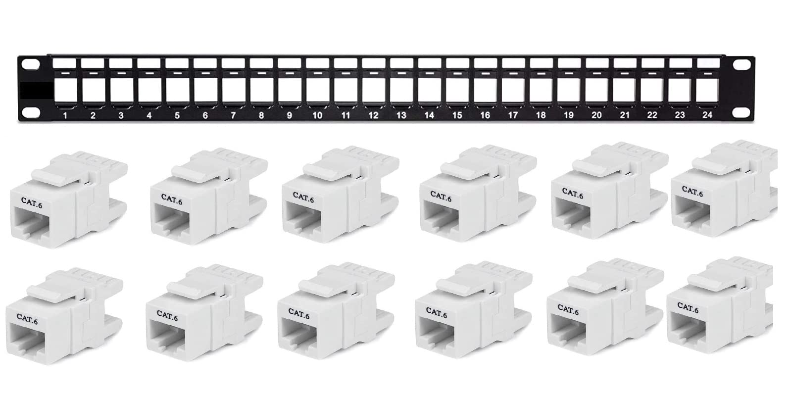 Buy 24Port Blank Keystone 1U Patch Panel, Cat5, Cat5e, Cat6, Cat6A