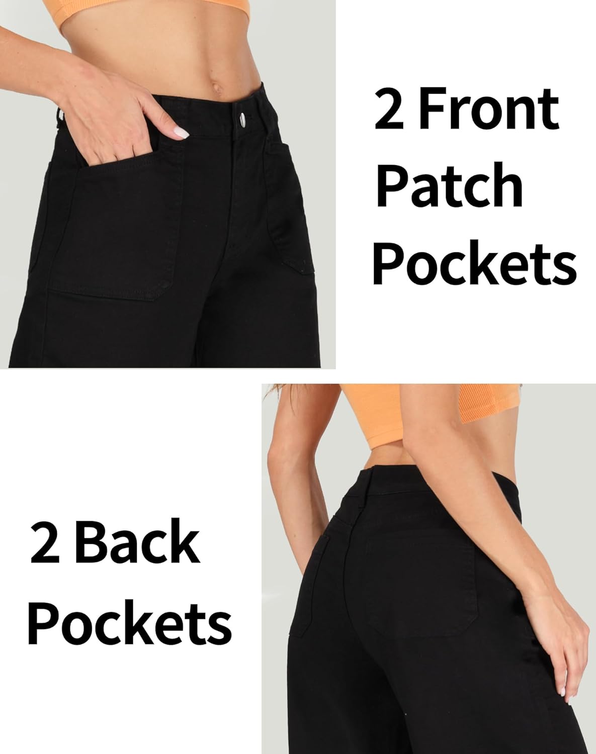 Wide Leg Jeans for Women High Waisted Stretchy Baggy Casual Denim Pants - Image 4