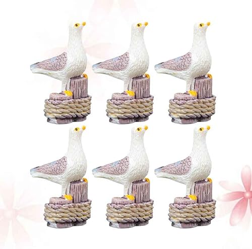 Miniatura 3 de Healifty 12 letreros rústicos de gaviota, bonsái, paisajismo, decoración mediterránea, adorno de escritorio, escultura de animales Satnding,