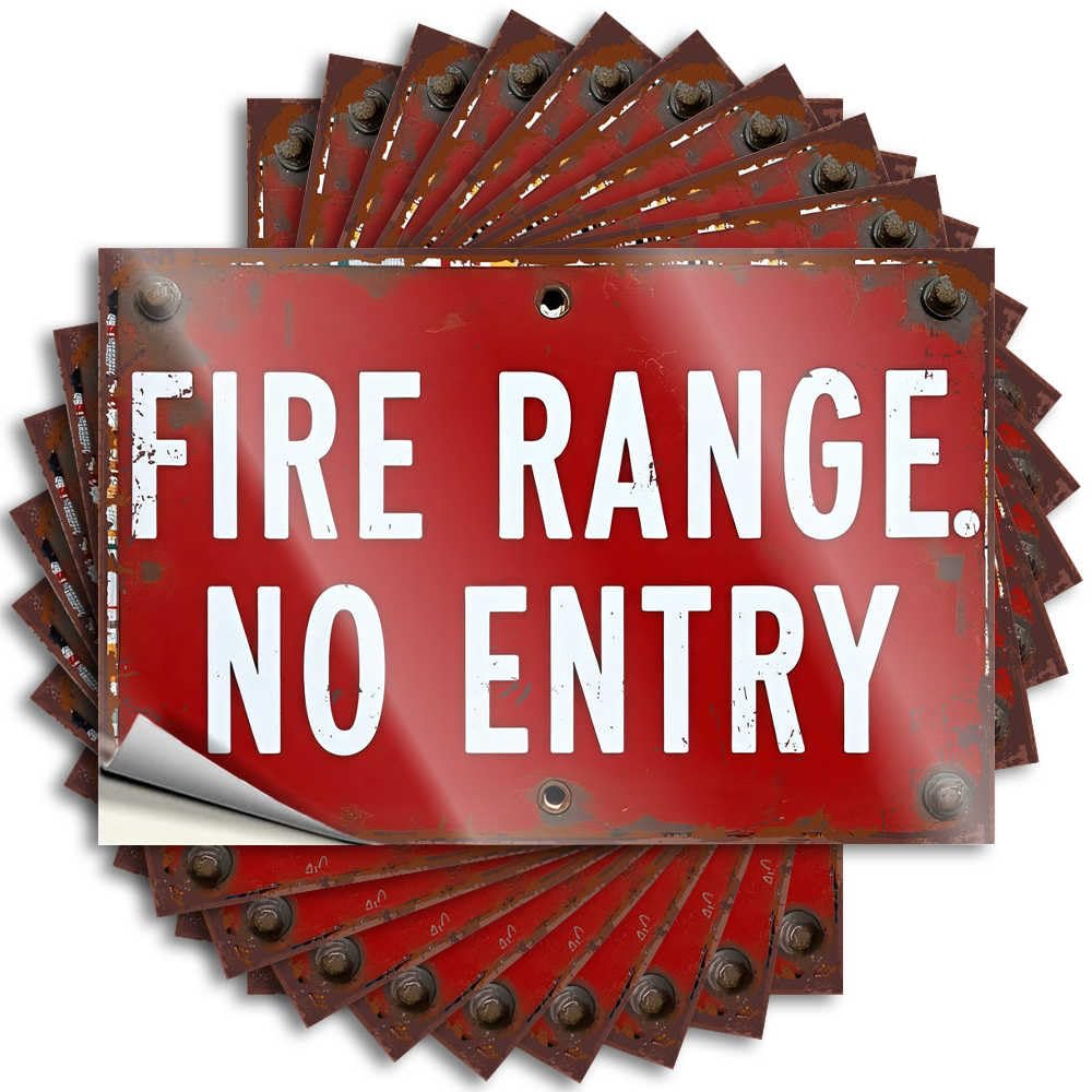 Decal Country Custom Stickers, Window Waterproof Red Warning Sign: Fire Range - No Entry for Hydro Flask | Crazy Vinyl Decals for Student Holiday Gift(6X9CM)