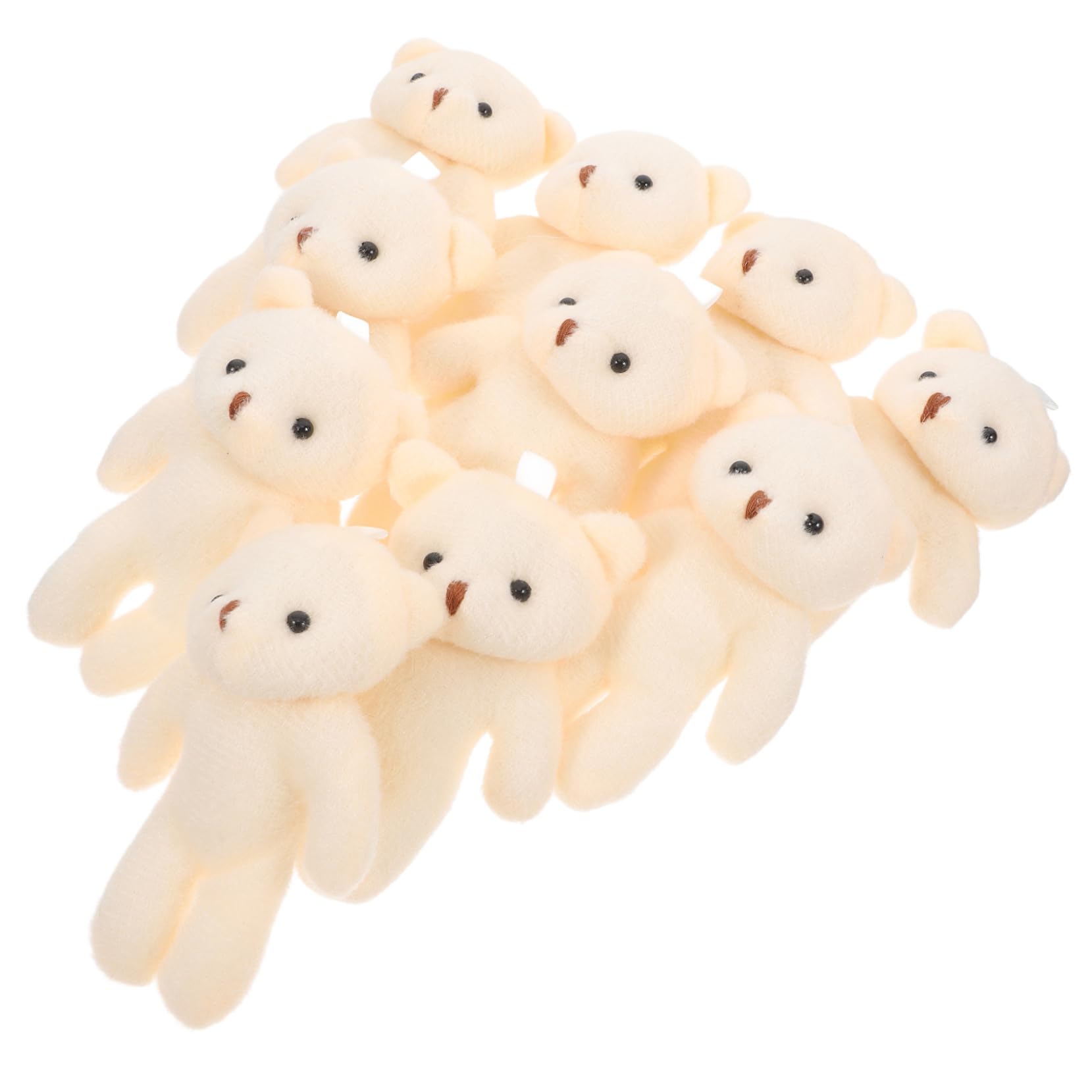 Mini Peluche Ours Beige en Tissu et PP Coton Lot de 10 Pièces