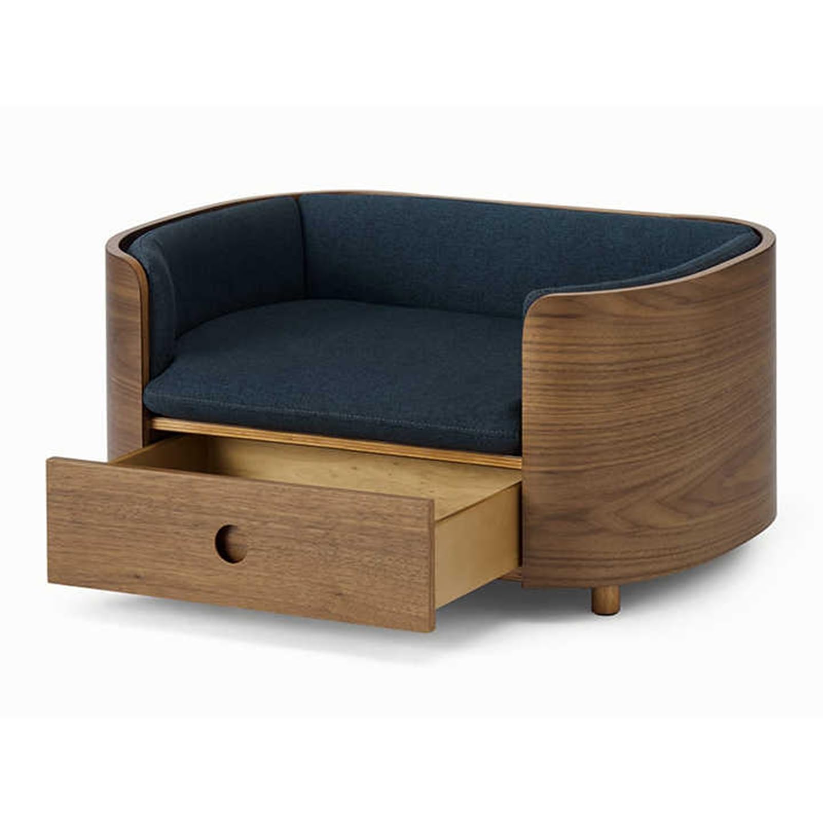 HOLGVE Pet Bed Wood Pet Bed Sofa Dog Bed cat Bed with Storage Removable Washable Cushion Elevated Pet