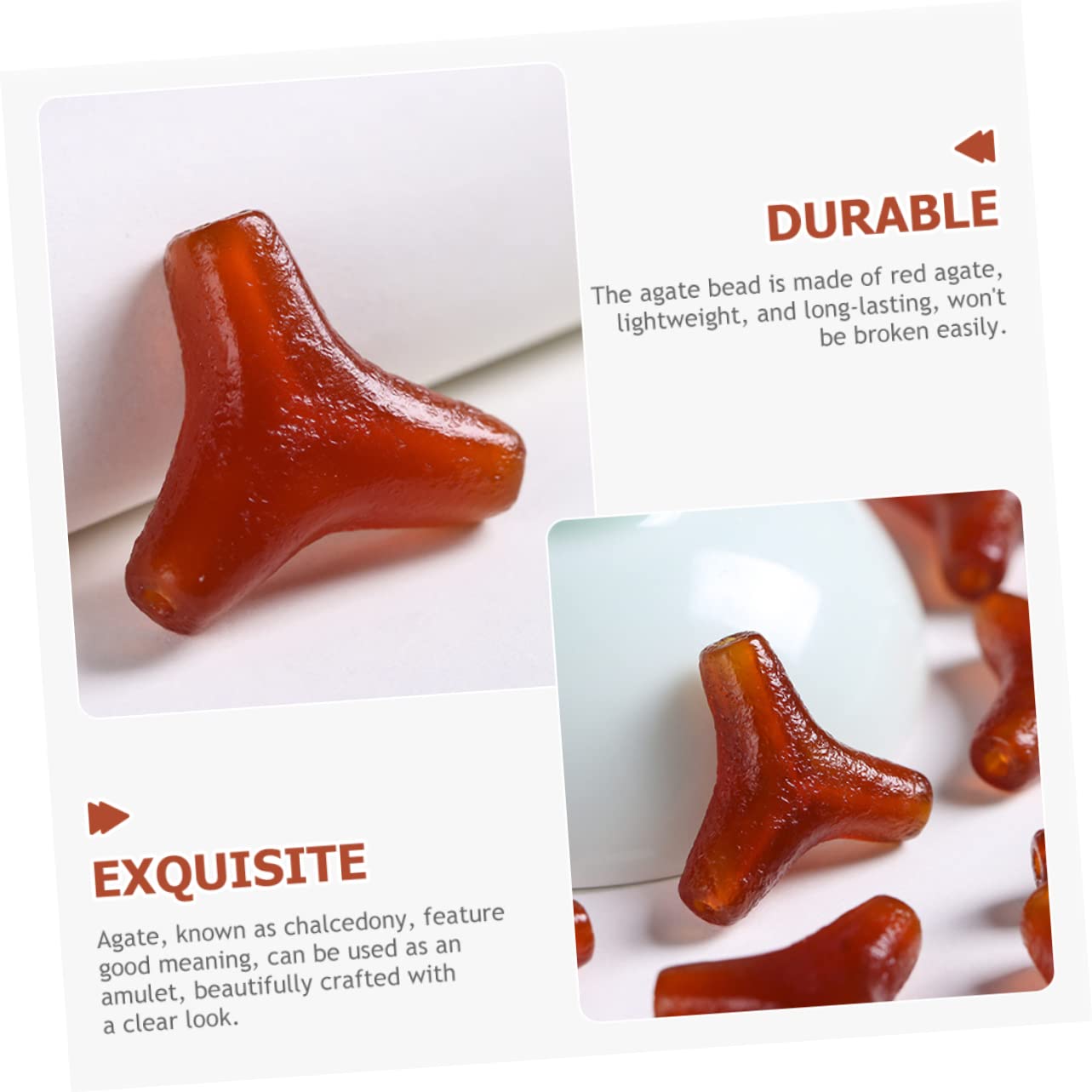ARTIBETTER 3 Pezzi Perline Agata Naturale per Creazioni Fai da Te Accessori per Bracciali e Collane Design Versatile Materiale Resistente e Morbido Al Tatto