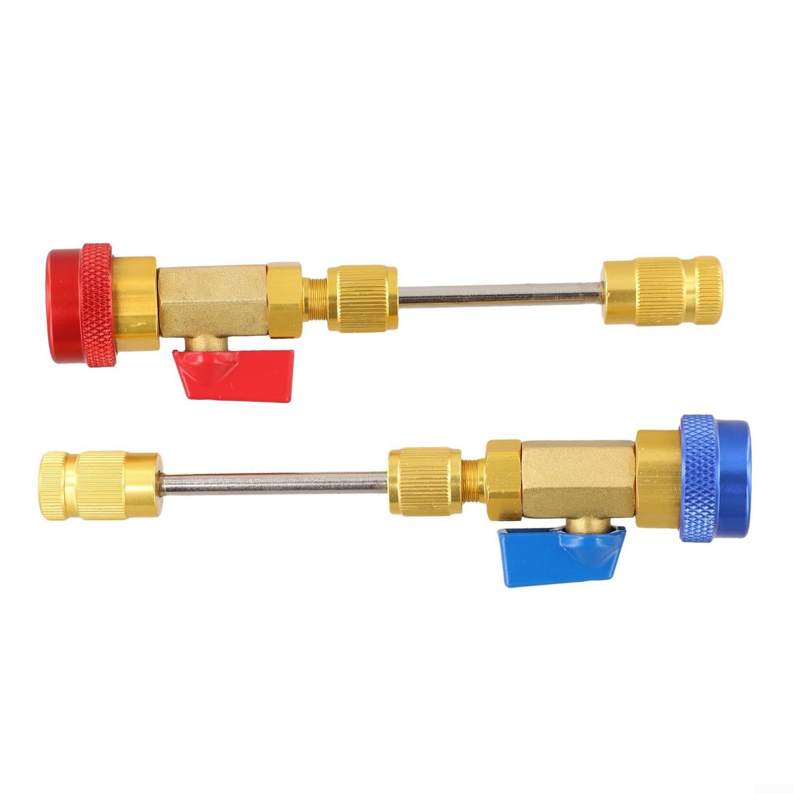 2 x Kit di rimozione nucleo valvola R134A R12 regolabile, accoppiatore rapido ad alta pressione bassa per riparazione AC domestico auto strumento di riparazione in metallo