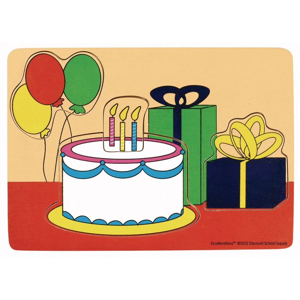 Excellerations Chunky Puzzle 8-1/8 inches L x 5-1/2 inches W with Chunky Wooden Pieces, 4-7-Piece Puzzles, Toddler, Preschool, Educational Toys and Gift, Set of 12 Puzzles, Preschool - Image 4