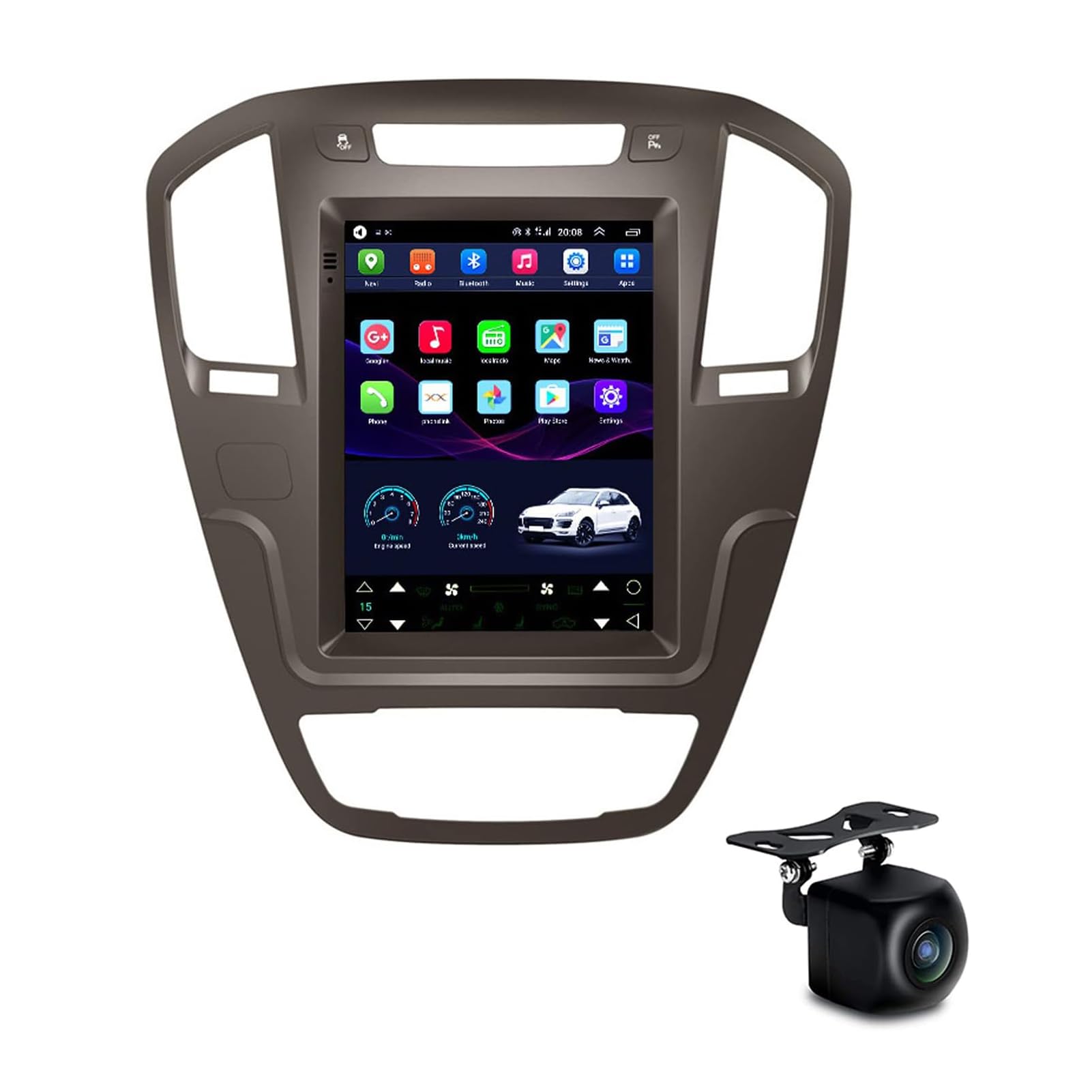 Tesla Radio Android 12 Auto Radio Navegación GPS para Opel Insignia/Buick Regal 2009-2013 Media Player 9,7 Pulgadas Pantalla Vertical Soporte WiFi Bluetooth Controles del Volante FM USB con Cámara HD