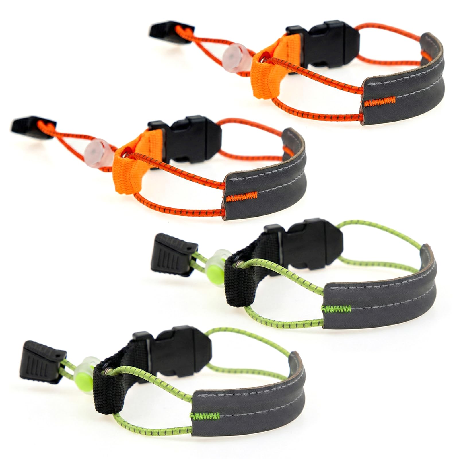 Dengthrive Trouser Clips: 4 PCS Adjustable Bicycle Clips with Reflective Bands, High Elastic Bicycle Clips for Adult Cycling, Hiking, Sports, Waders, Fishing
