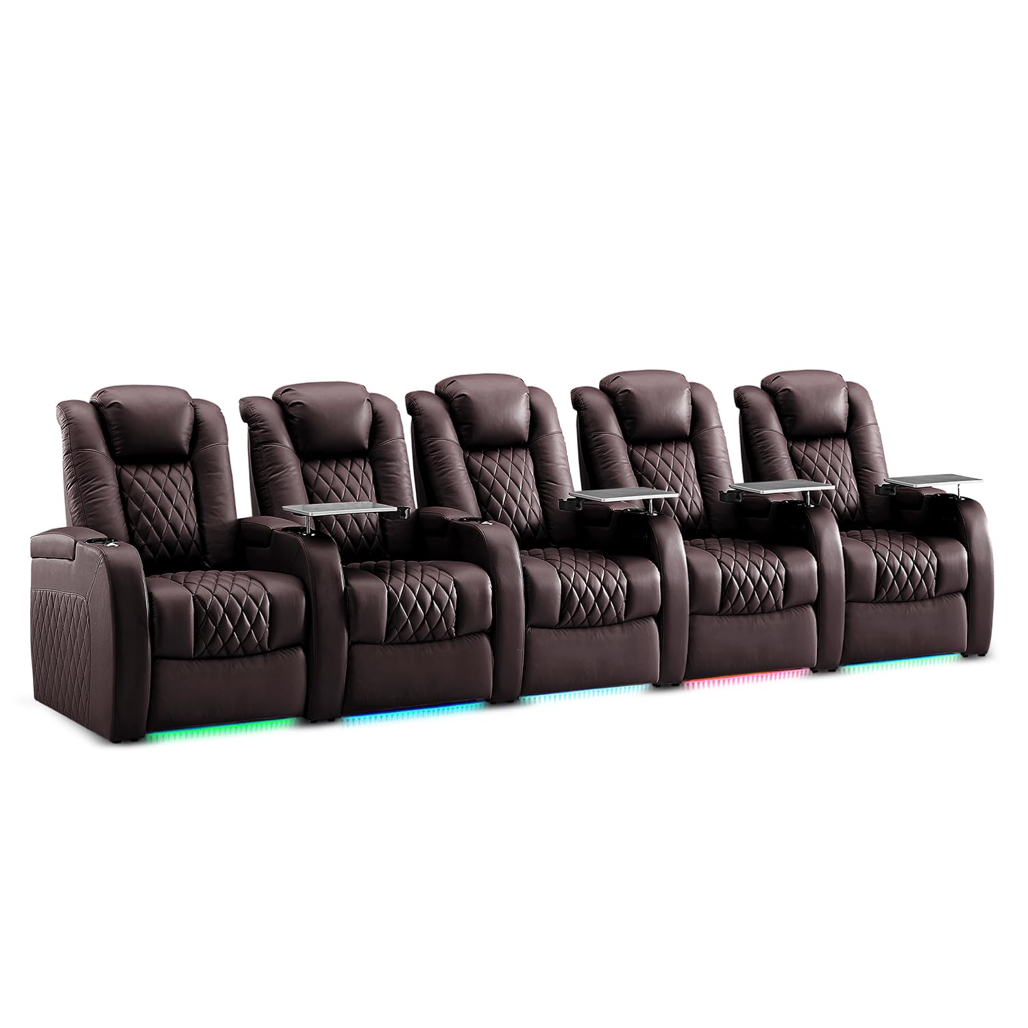 Weilianda Home Theater Seating, Top Grain Leather Movie Theater Chair