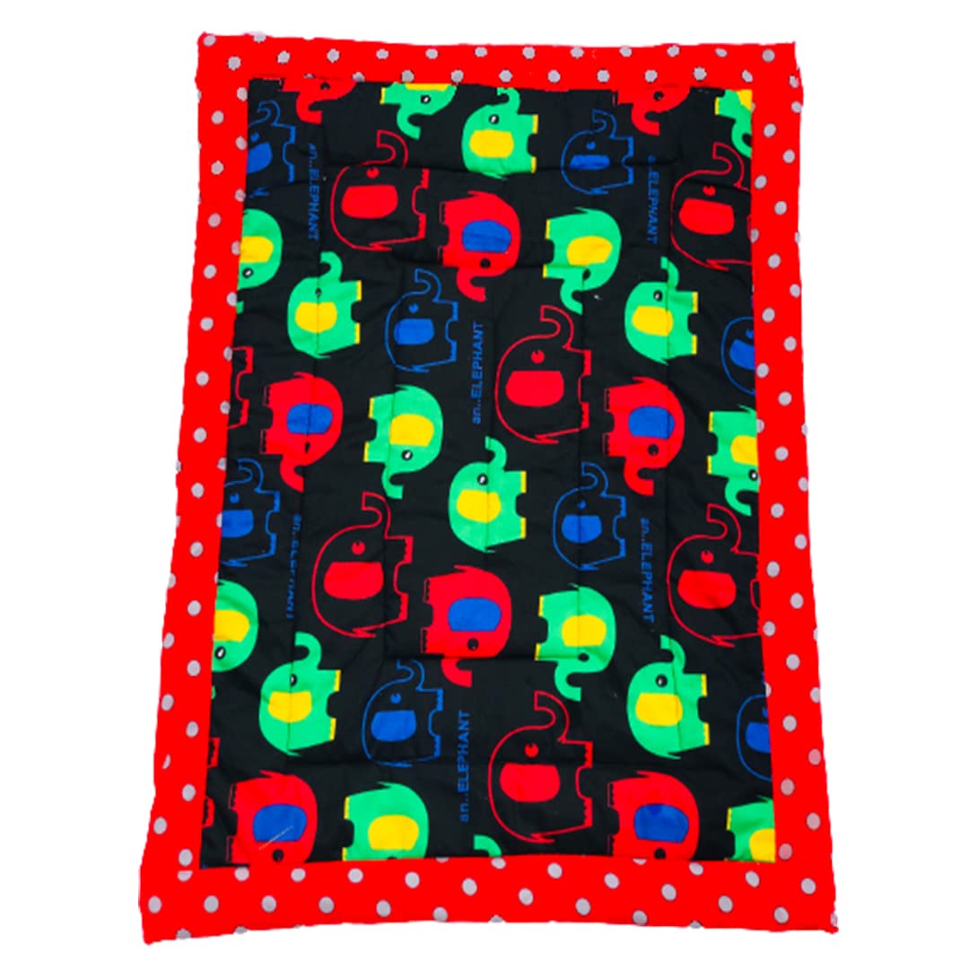 RURIBOSY Bedding Mattress for Cotton,Baby Sleeping Bed Set Godari Baby Cradle Bed |Sleeping Mat |Multi Purpose Cushioned Bed | Made with Pure Cotton | Age(0-1.5yr)=All (Style:-10)