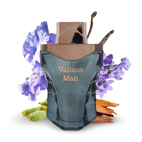 Jean Rish Valiant Eau De Toilette - Perfumes para hombre (3.4 onzas líquidas3.4 fl oz) con notas de vainilla y madera, aroma de larga duración,