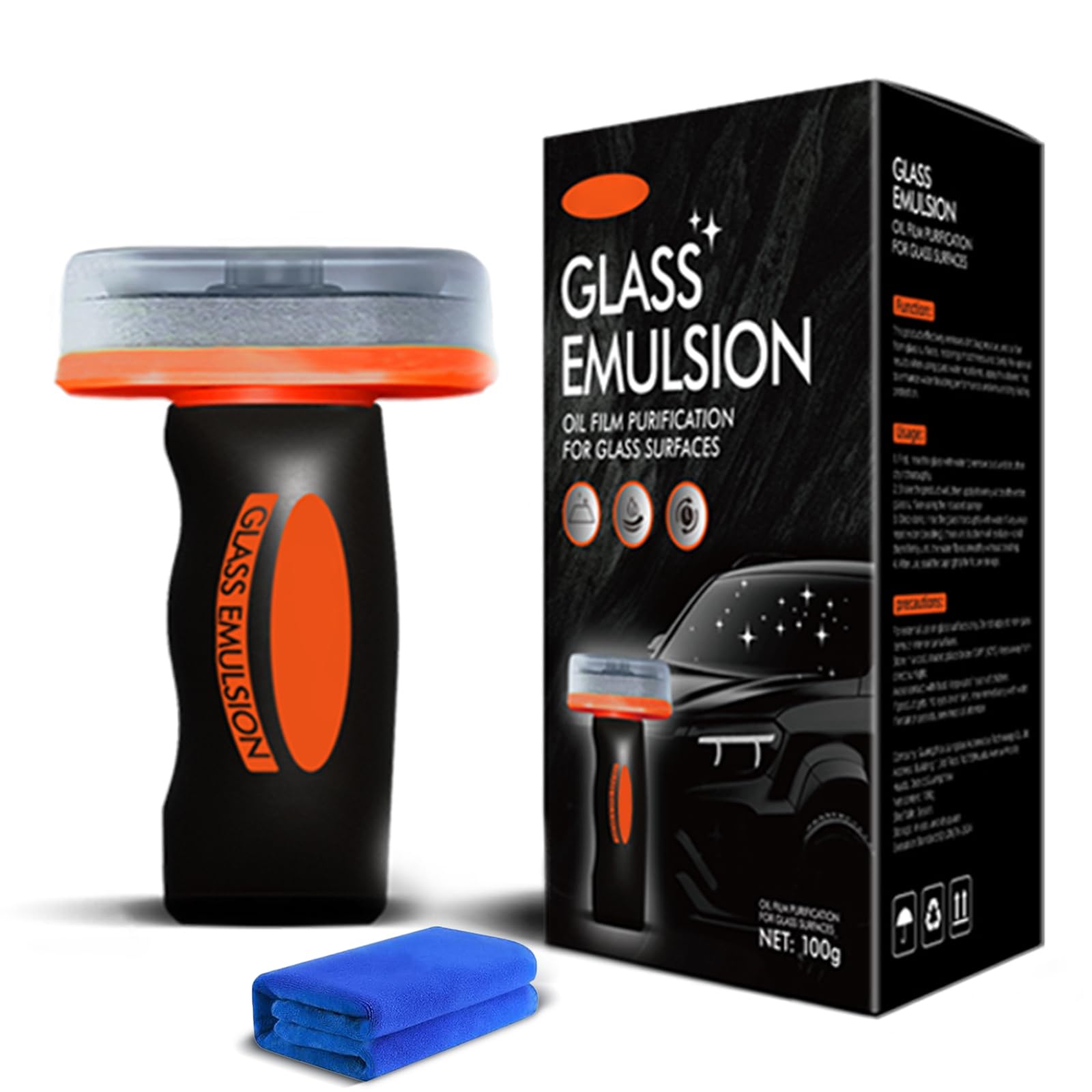 Hand-Held Glass Emulsion Cleaner, Oil Film Cleaning Brush, Ölabweisende Folie Für Autoscheiben, Handheld Glass Oil-Film Remover Für Fenster, Spiegel Und Glasoberflächen