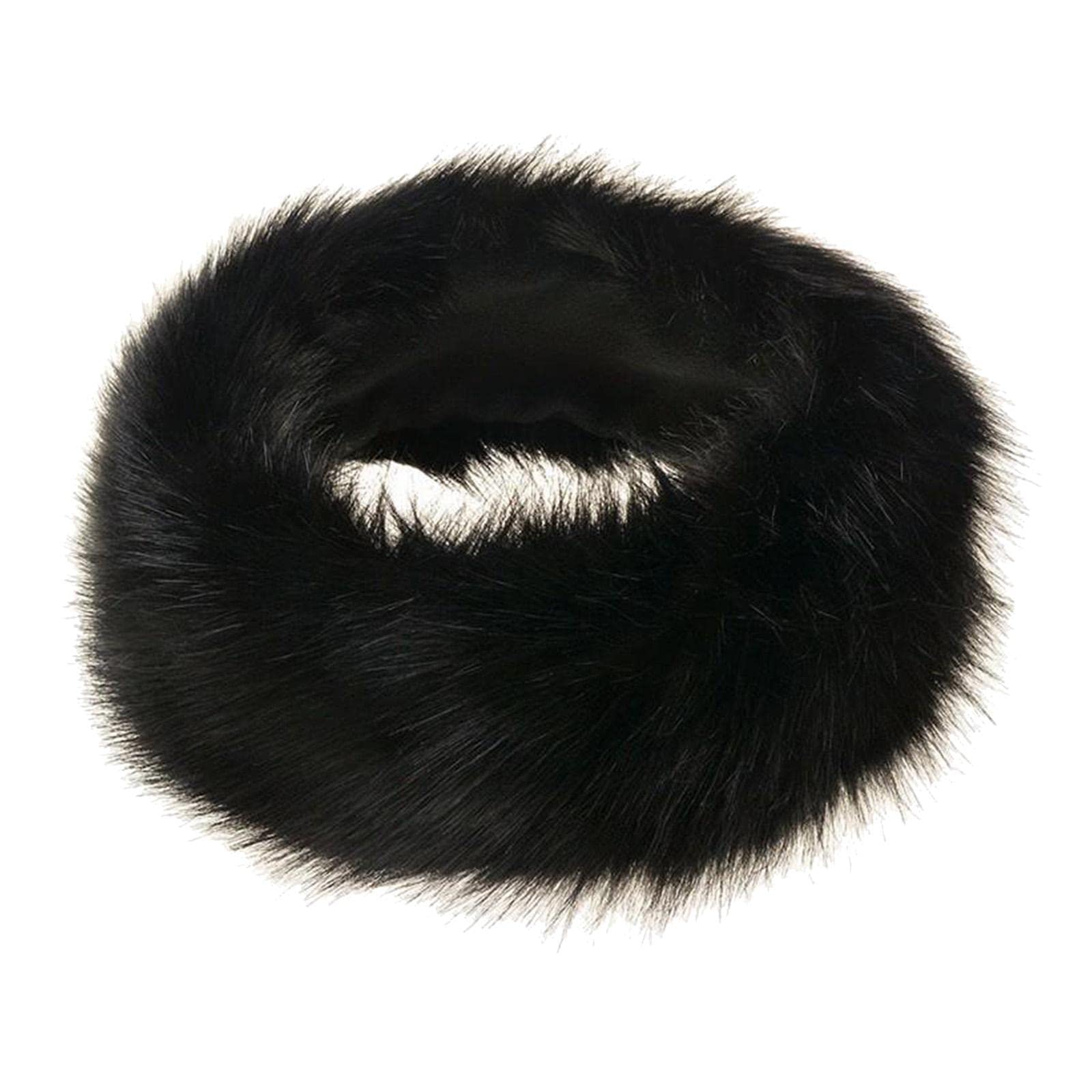 Ladies Russian Faux Fake Fur Hat Headband Winter Plush Earmuff Warmer Black-image-31