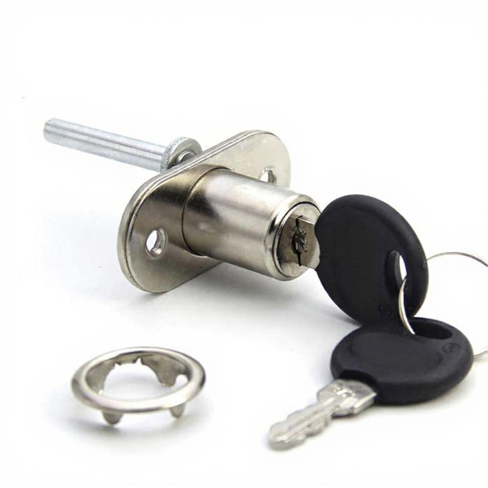 Drawer Lock Plunger Lock Security Cylinder Office Desk Cabinet Silver 16cm-image-32