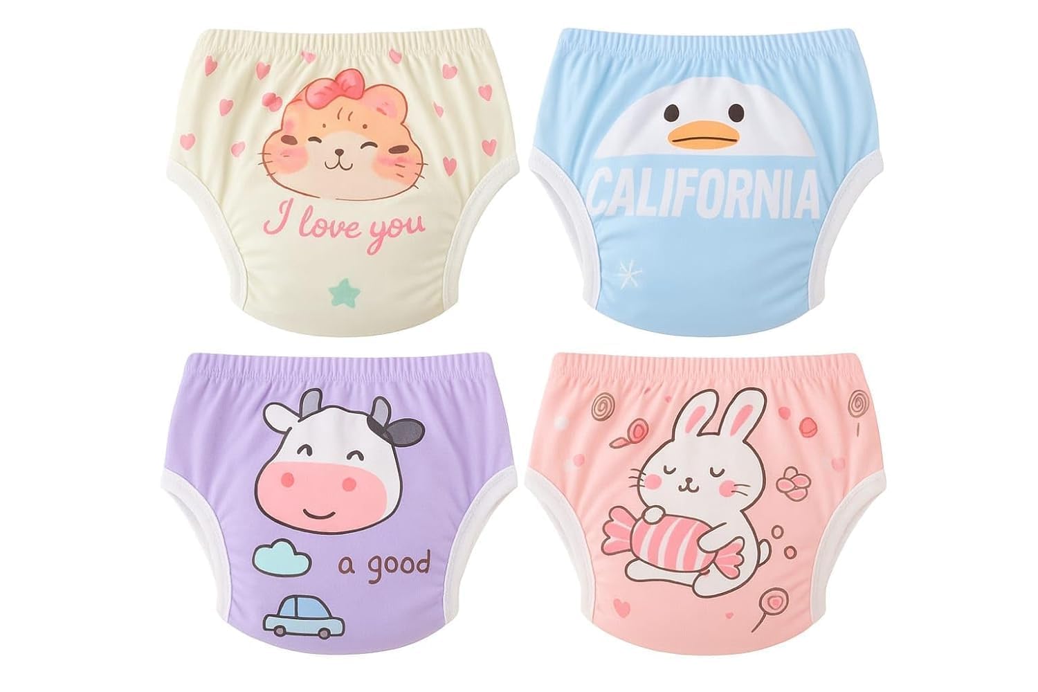 Baby Diaper Pants,Potty Training Panties/Padded Underwear | Soft, Washable & Reusable Cotton Nappies for Boys & Girls | Multi Pattern Design (Multicolor) (4, Multicolor, 3-4 years)-image-17