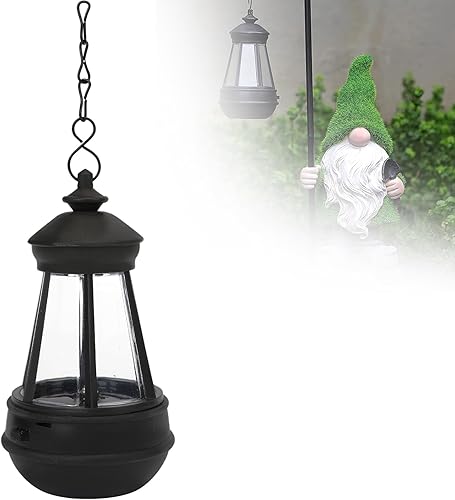 Piezas de luz solar de repuesto, estatua de jardín, gnomo, luz solar, repuesto de luz solar, linterna LED colgante solar de plástico para
