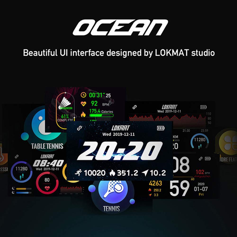 Orologio quadrato militare Orologio da esterno intelligente Bluetooth Sport digitale 50M Orologio da polso digitale impermeabile Cardiofrequenzimetro/Monitor del sonno Pedometro Calorie (Green)