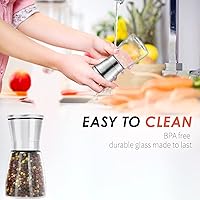Vista 4 de Molinillo de Pimienta Profesional - con Rotor de Mecanismo de Acero al Carbono Endurecido de Alemania, Molino de Pimienta Rellenable 6OZ Vidrio
