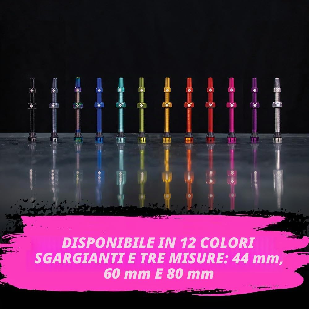 Muc-Off Valvole Presta Arancio, 60 mm - Valvole Tubeless per Bici, con Strumento Smonta Valvola Incluso - di Alta Qualità e Senza Perdite