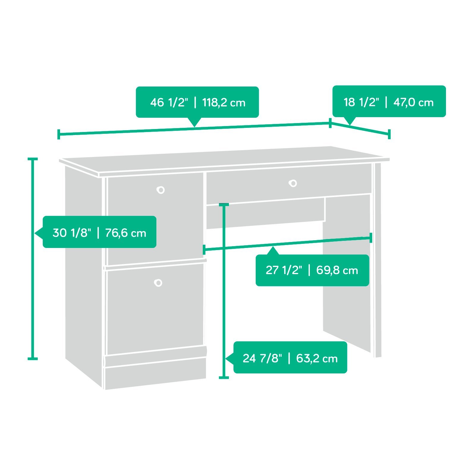Sauder Computer Desk, Cinnamon Cherry Finish