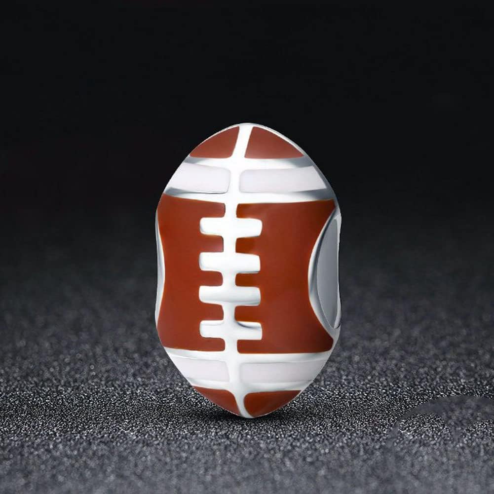 925 Sterling Silver Football Charm for Pandora Bracelet - USA Football Ball Sport Charm, Birthday, Christmas - Image 4
