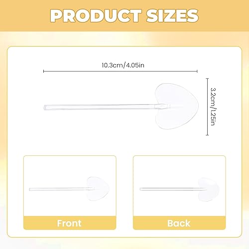 Miniatura 2 de VEIREN 100 cucharas de plástico desechables en forma de corazón envueltas individualmente, degustación de muestras para servir postre para pasteles,