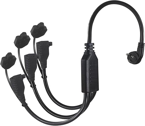 Miniatura 10 de Paquete de 2 Divisor de cable de extensión de alimentación de 1.5 pies, 1 a 3 vías, divisor de alimentación de 3 tomas de corriente de 18 pulgadas,
