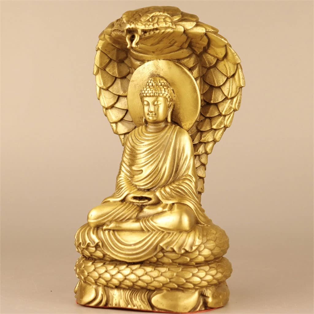 Amazon｜真鍮如来仏像蛇仏の装飾品、自宅/オフィス用の仏像工芸品[7.5