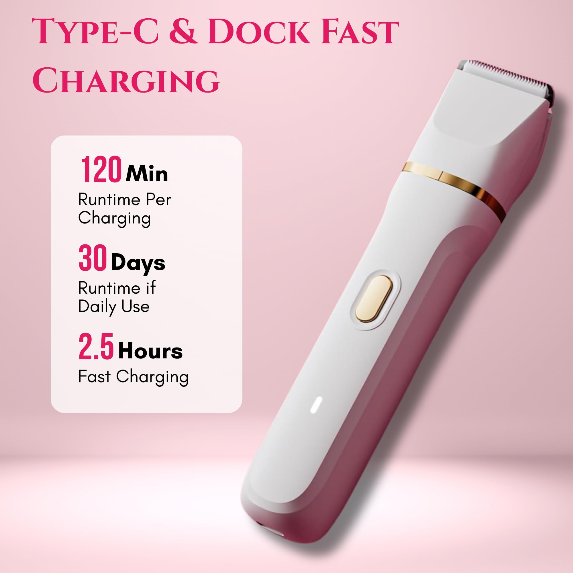 Maquinilla de afeitar eléctrica 5 en 1 con cable USB, excelente eliminación de vello facial, afeitadora corporal húmeda/seca para nariz, cejas, barba, pierna y brazo, IPX7